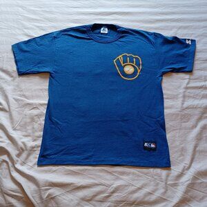 1980s Starter MLB Baseball Milwaukee Brewers Robin Yount Blue T-Shirt Adult L